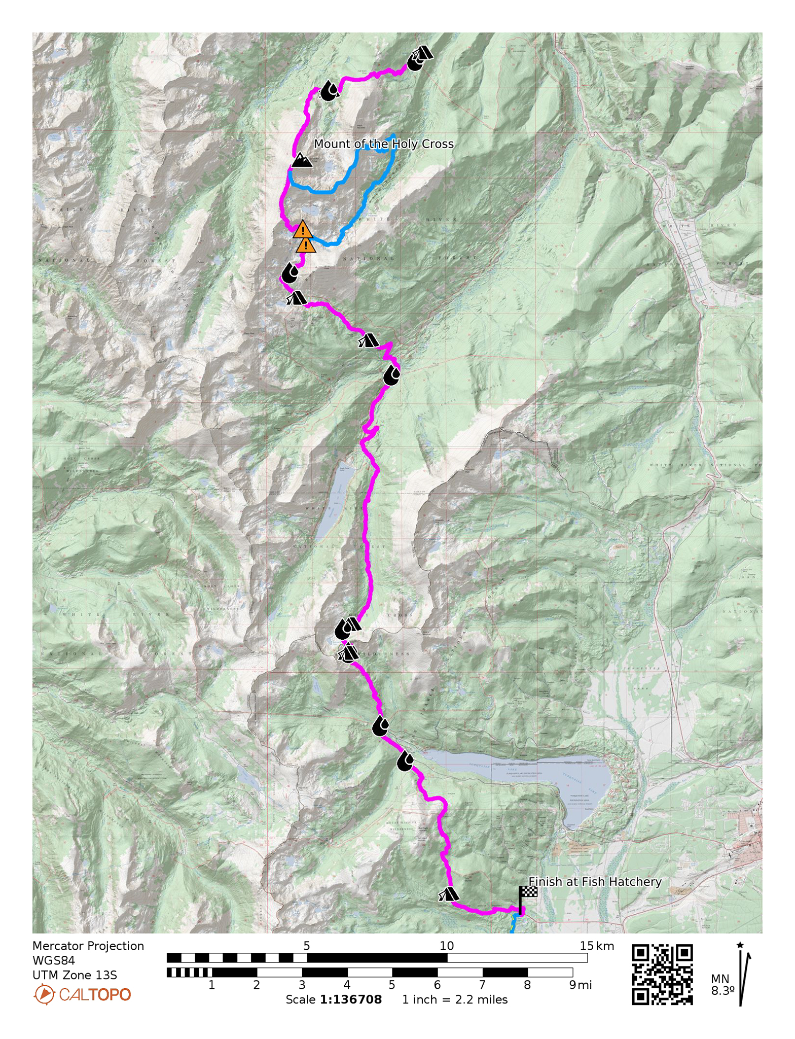 Leadville Fish Hatchery to Mount of the Holy Cross and Half Moon Trailhead PDF