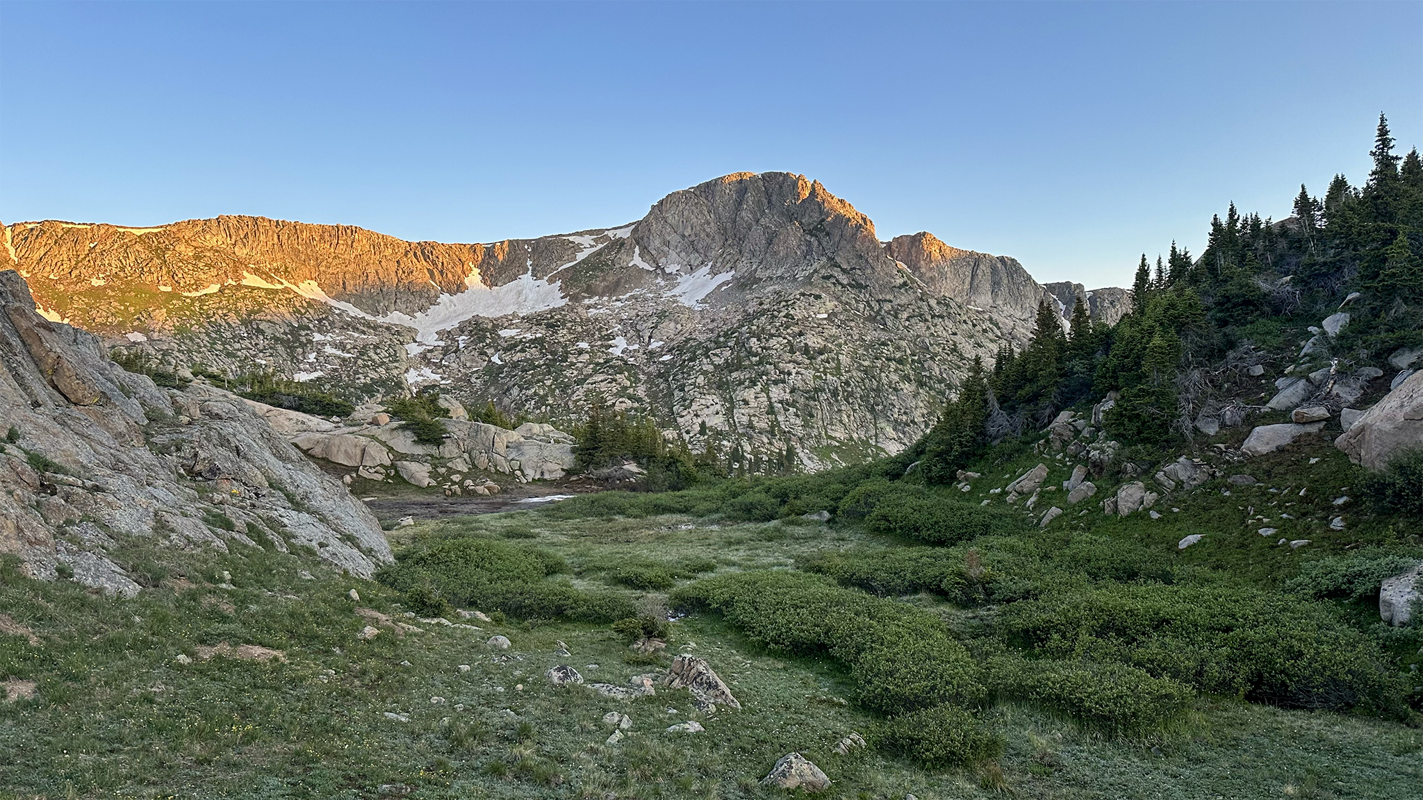 Top of the pass, Peak 12741 in the background