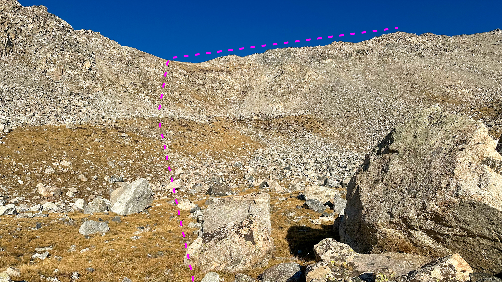 Gain the slope to the south ridge