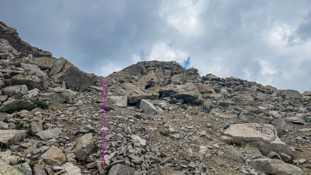 Gain the ridge after the notch, and take the crest of the ridge to the summit of Mt. Princeton.